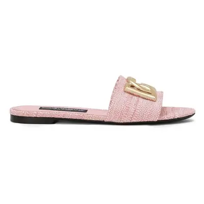 DOLCE & GABBANA - Dg Logo Leather Slides