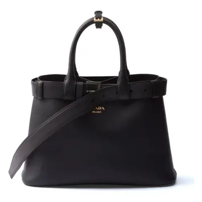 PRADA - Buckle Medium Leather Tote Bag