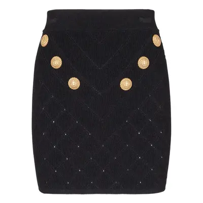 BALMAIN - Buttoned Knitted Mini Skirt