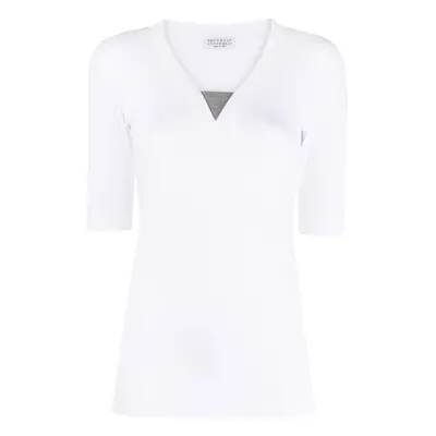 BRUNELLO CUCINELLI - Cotton V-necked T-shirt