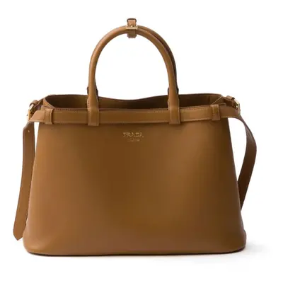 PRADA - Prada Buckle Medium Leather Tote