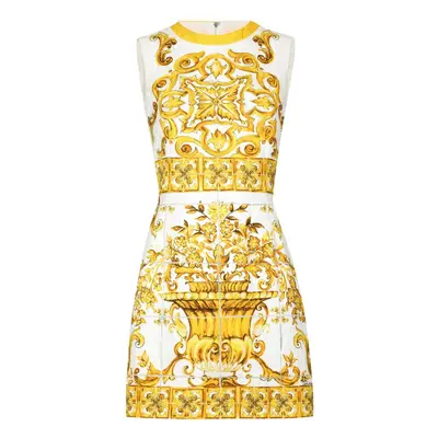 DOLCE & GABBANA - Maiolica Print Cotton Mini Dress