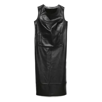 NORMA KAMALI - Faux Leather Sleeveless Dress