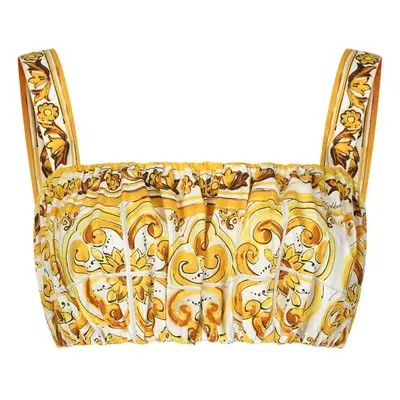 DOLCE & GABBANA - Maiolica Printed Cotton Cropped Top