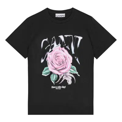 GANNI - Rose Organic Cotton T-shirt