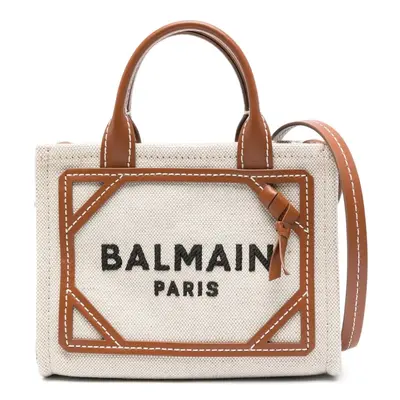 BALMAIN - B-army Mini Canvas And Leather Trims Tote Bag