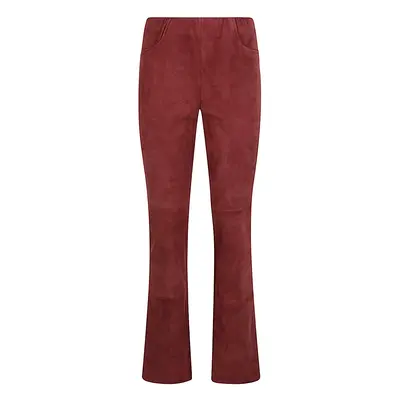 VIA MASINI - Suede Leather Trousers