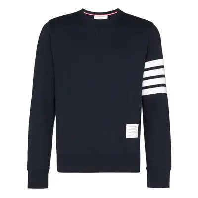 THOM BROWNE - 4bar Cotton Crewneck Sweatshirt