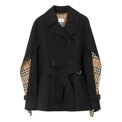 BURBERRY - Check Motiv Cotton Trench Coat