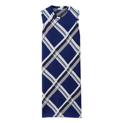 BURBERRY - Check Motif Silk Dress