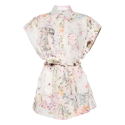 ZIMMERMANN - Floral Print Linen Playsuit