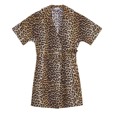 GANNI - Leopard Print Organic Cotton Mini Dress