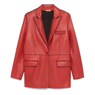 PAROSH - Leather Blazer Jacket