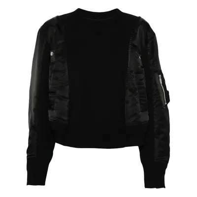 SACAI - Nylon And Cotton Crewneck Sweater