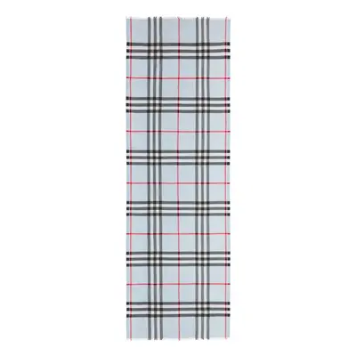 BURBERRY - Check Motif Wool Blend Scarf