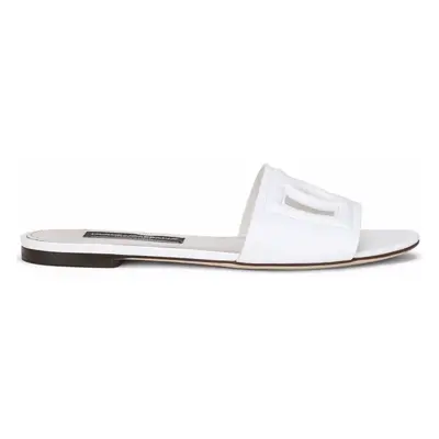 DOLCE & GABBANA - Dg Logo Leather Slides