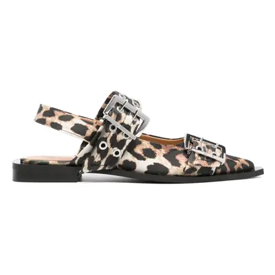 GANNI - Leopard Print Slingback Ballets