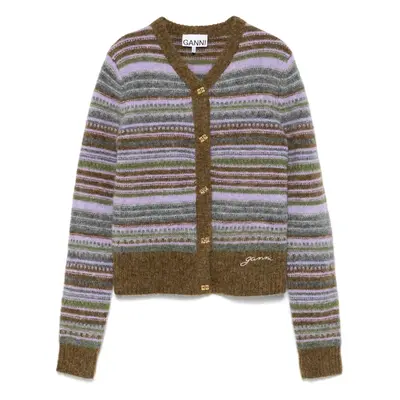 GANNI - Wool Striped Cardigan