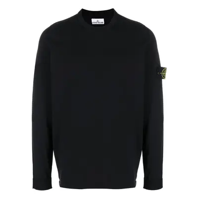 STONE ISLAND - Logo Cotton Crewneck Sweater