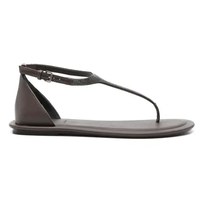 BRUNELLO CUCINELLI - Leather Thong Sandals