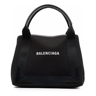 BALENCIAGA - Navy Cabas Small Canvas Tote Bag