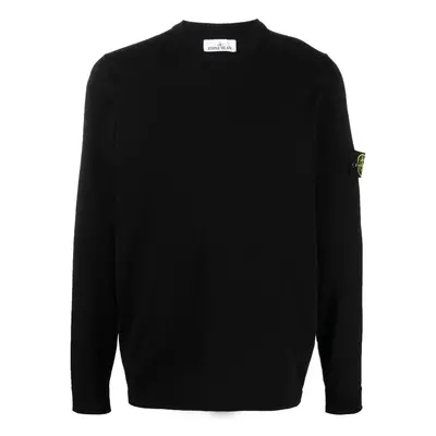 STONE ISLAND - Logo Cotton Crewneck Sweater