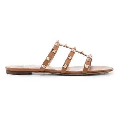 VALENTINO GARAVANI - Rockstud Leather Flat Sandals