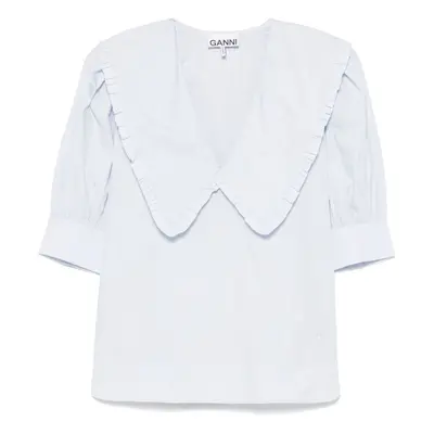 GANNI - Organic Cotton V-necked Blouse