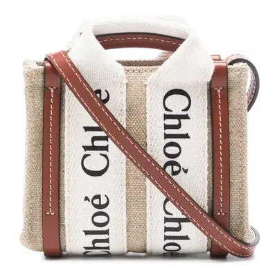 CHLOÉ - Woody Canvas And Leather Nano Bag