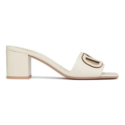 VALENTINO GARAVANI - Vlogo Cut-out Leather Mules