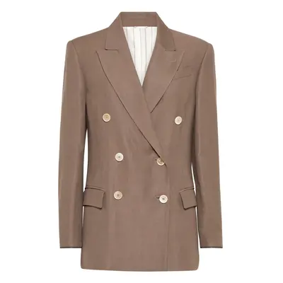 BRUNELLO CUCINELLI - Linen Blend Double-breasted Jacket