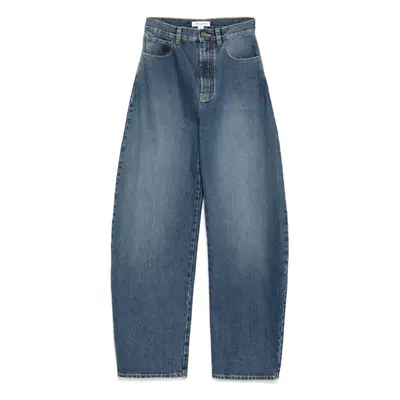 ALAÏA - Round Denim Cotton Jeans