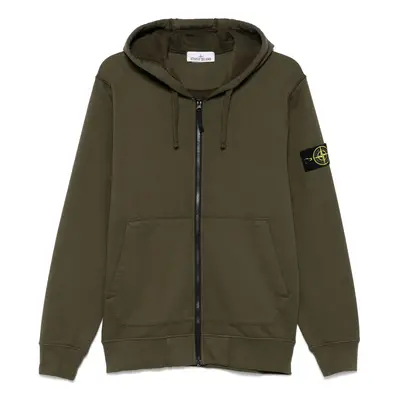 STONE ISLAND - Logo Cotton Zipped Hoodie