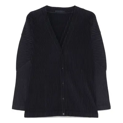 HOMME PLISSE' ISSEY MIYAKE - Pleated V-necked Cardigan