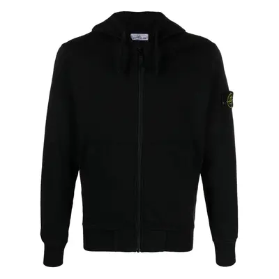 STONE ISLAND - Logo Cotton Zipped Hoodie