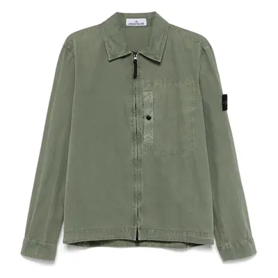 STONE ISLAND - Logo Cotton Overshirt