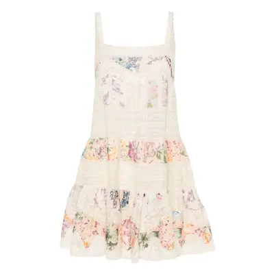 ZIMMERMANN - Floral Print Lace Trim Short Dress