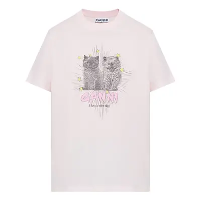 GANNI - Kittens Print Cotton T-shirt