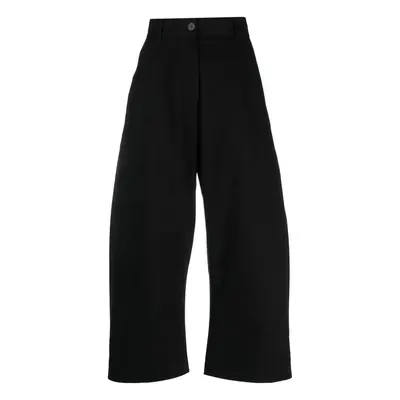 STUDIO NICHOLSON - Wide Leg Cropped Cotton Trousers