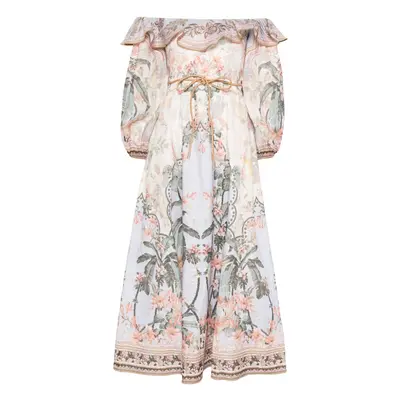 ZIMMERMANN - Wylie Linen Printed Midi Dress