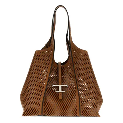 TOD'S - T Timeless Perforated Leather Medium Tote