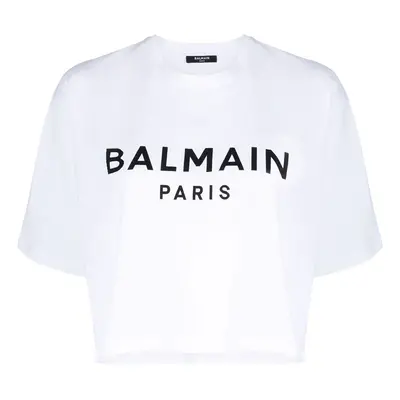 BALMAIN - Logo Organic Cotton Cropped T-shirt