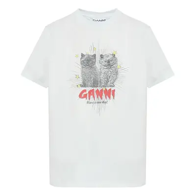 GANNI - Kittens Print Cotton T-shirt