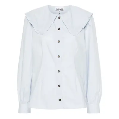 GANNI - Frill Collar Organic Cotton Shirt