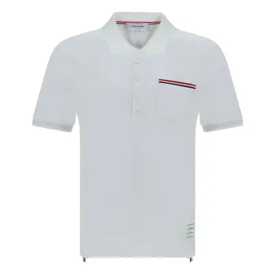 THOM BROWNE - Rwb Cotton Polo Shirt