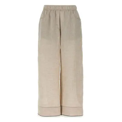 BRUNELLO CUCINELLI - Linen Wide-leg Trousers