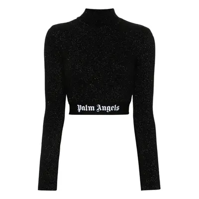 PALM ANGELS - Logo Lurex Cropped Top