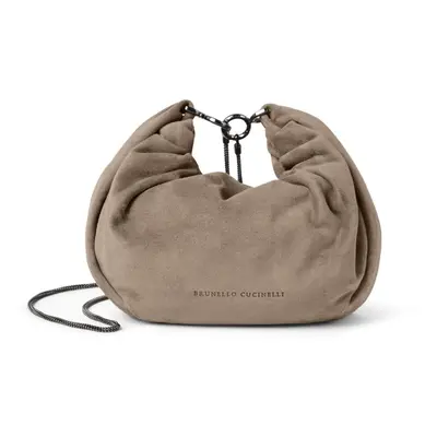 BRUNELLO CUCINELLI - Suede Hobo Brioche Handbag