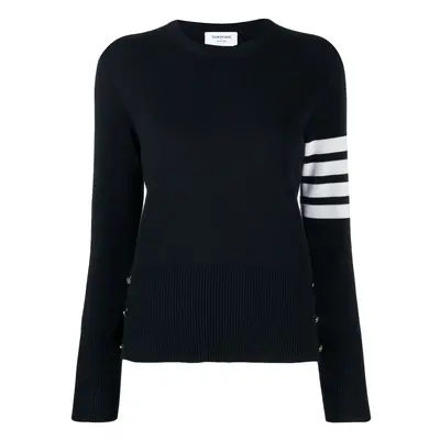 THOM BROWNE - 4bar Cotton Crewneck Sweater