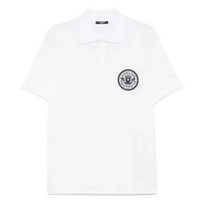 BALMAIN - Cotton Short-sleeved Polo Shirt With Buttons